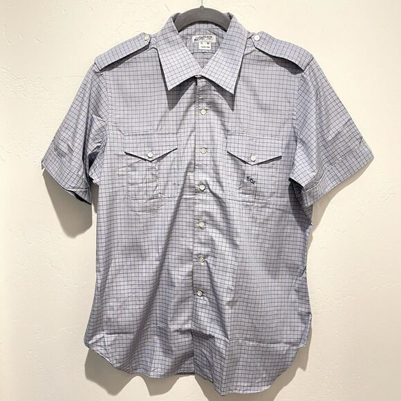 Vtg Nat Wise 1984 Sunset Strip Custom Button Down Shirt Hollywood Mens L Plaid - Picture 1 of 5